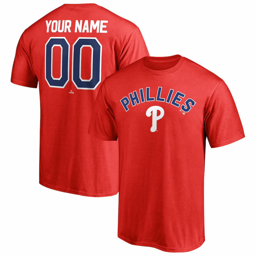 Men's Philadelphia Phillies Red Personalized Team Winning Streak Name & Number T-Shirt - U-jersey
