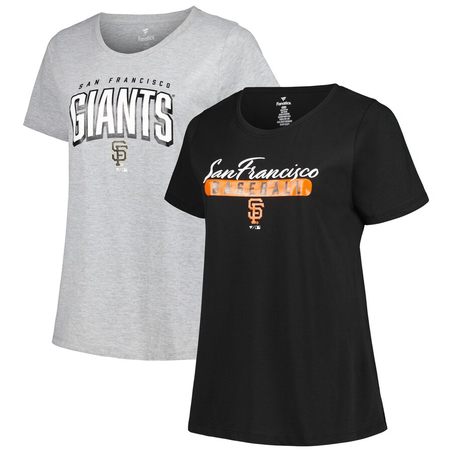 Women's San Francisco Giants Profile Black/Heather Gray Plus Size T-Shirt Combo Pack - U-jersey