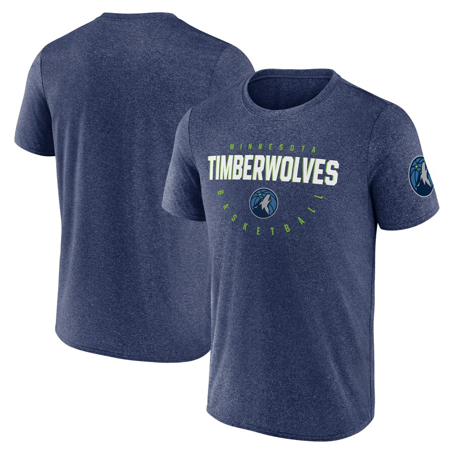 Men's Minnesota Timberwolves Heather Navy Block Practice Performance T-Shirt - U-jersey