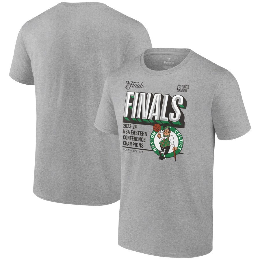 Men's Boston Celtics Fanatics Steel 2024 Eastern Conference Champions Locker Room Post Up Move T-Shirt - U-jersey