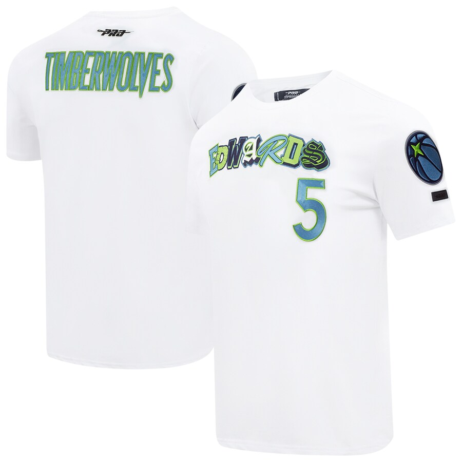 Men's Minnesota Timberwolves Anthony Edwards Pro Standard White City Ransom T-Shirt - U-jersey