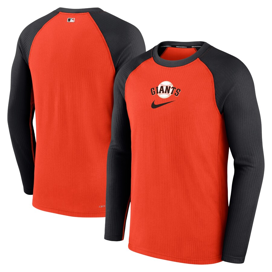 Men's San Francisco Giants Nike Orange Authentic Collection Game Raglan Performance Long Sleeve T-Shirt - U-jersey