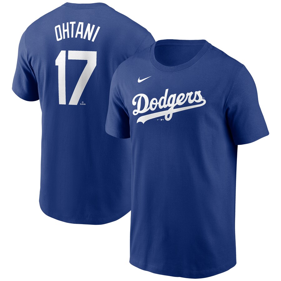 Men's Los Angeles Dodgers Shohei Ohtani Nike Royal 2024 Fuse Name & Number T-Shirt - U-jersey