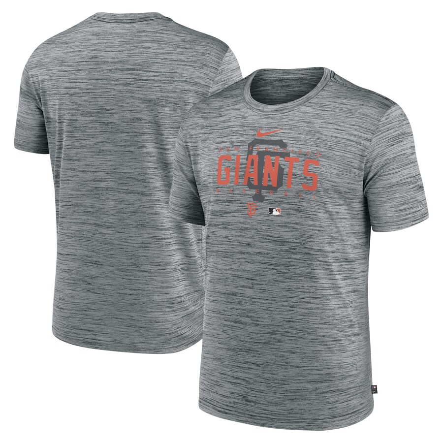 Men's San Francisco Giants Nike Heather Gray Authentic Collection Velocity Performance Practice T-Shirt - U-jersey