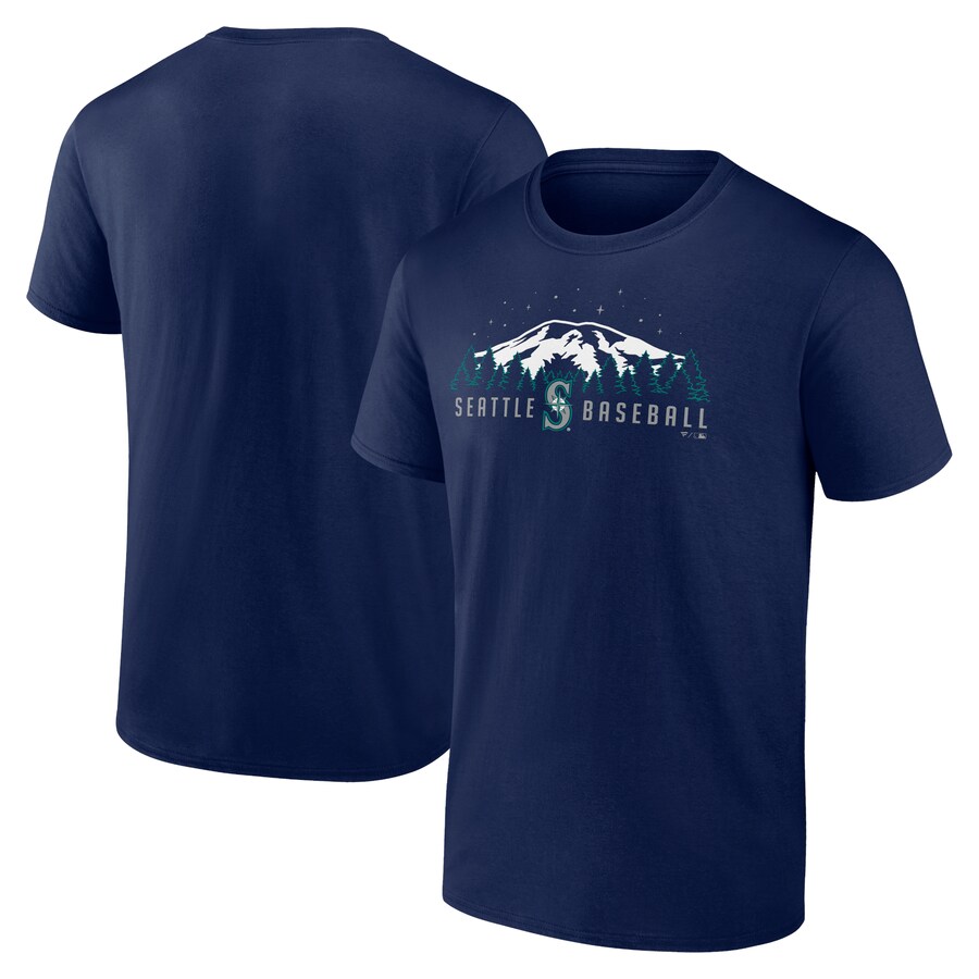 Men's Seattle Mariners Navy Mountains T-Shirt - U-jersey