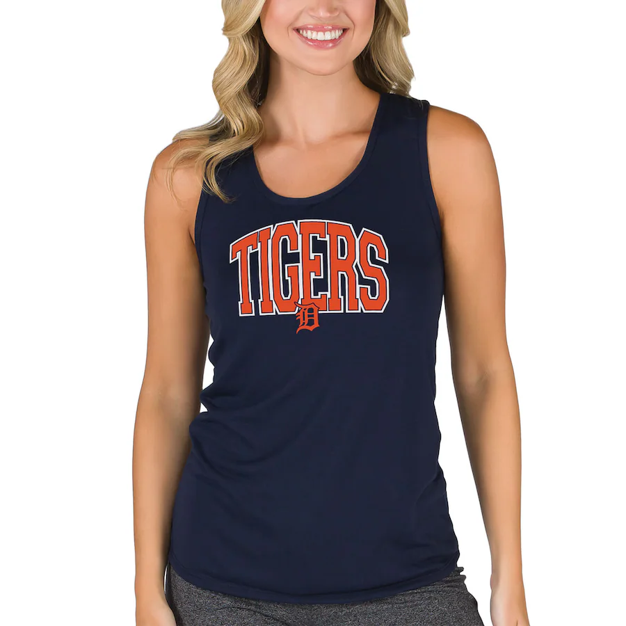 Women's Detroit Tigers Concepts Sport Navy Marathon Racerback Tank Top - U-jersey