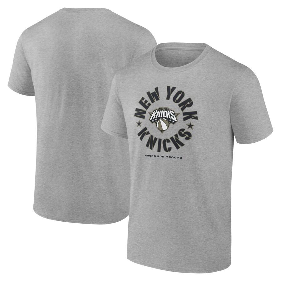 Men's New York Knicks Heather Gray Hoops for Troops T-Shirt - U-jersey