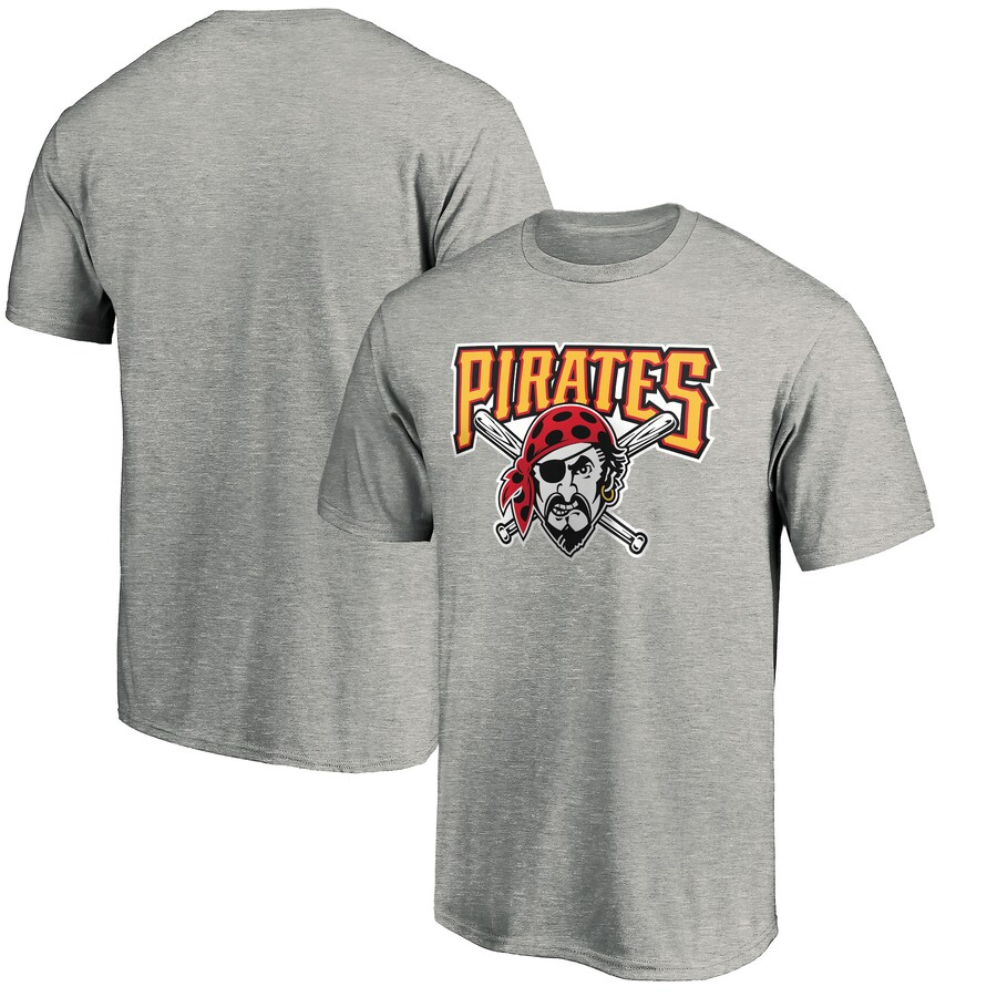 Men's Pittsburgh Pirates Heathered Gray Cooperstown Collection Huntington Logo T-Shirt - U-jersey