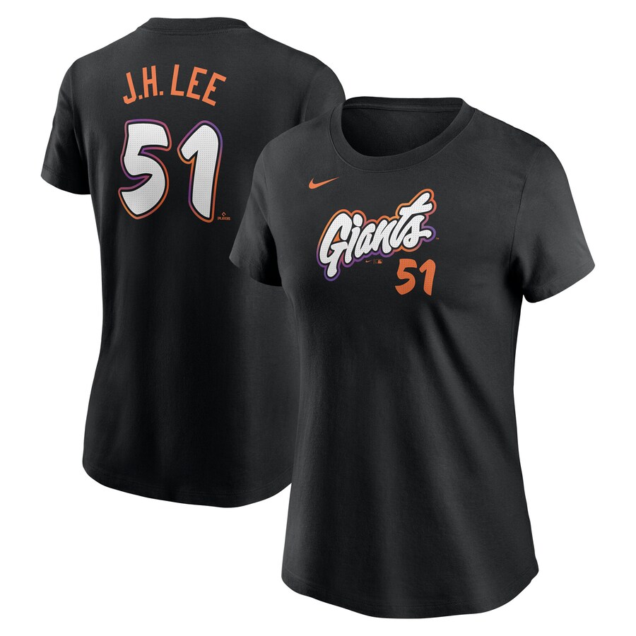 Women's San Francisco Giants Jung Hoo Lee Nike Anthracite 2025 City Connect Fuse Name & Number T-Shirt - U-jersey