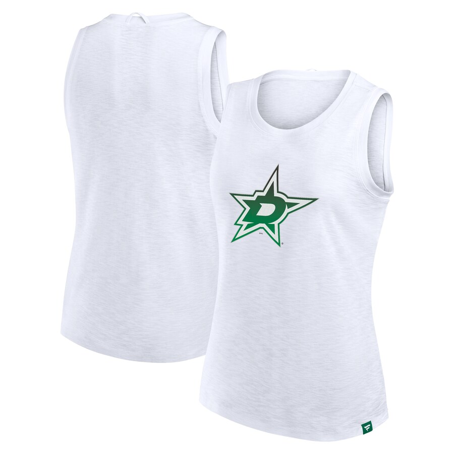 Women's Dallas Stars Fanatics White Slub Tank Top - U-jersey