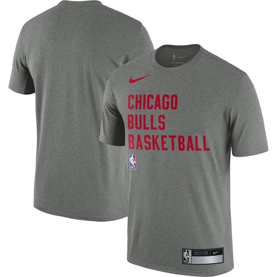 Men's Chicago Bulls Nike Heather Gray 2023/24 Sideline Legend Performance Practice T-Shirt - U-jersey