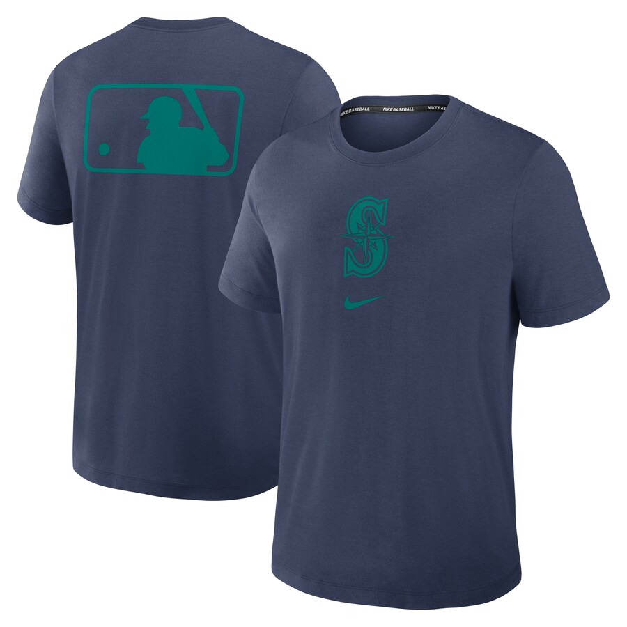Men's Seattle Mariners Nike Navy Authentic Collection Early Work Tri-Blend Performance T-Shirt - U-jersey