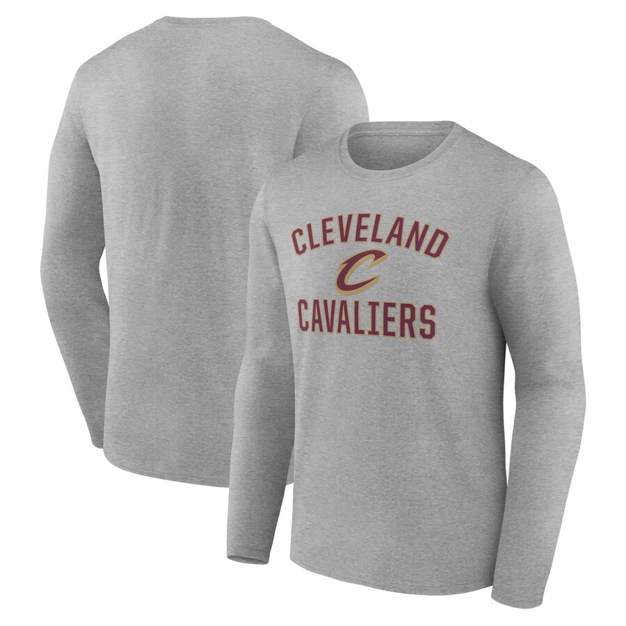 Men's Cleveland Cavaliers Gray Victory Arch Team Long Sleeve T-Shirt - U-jersey