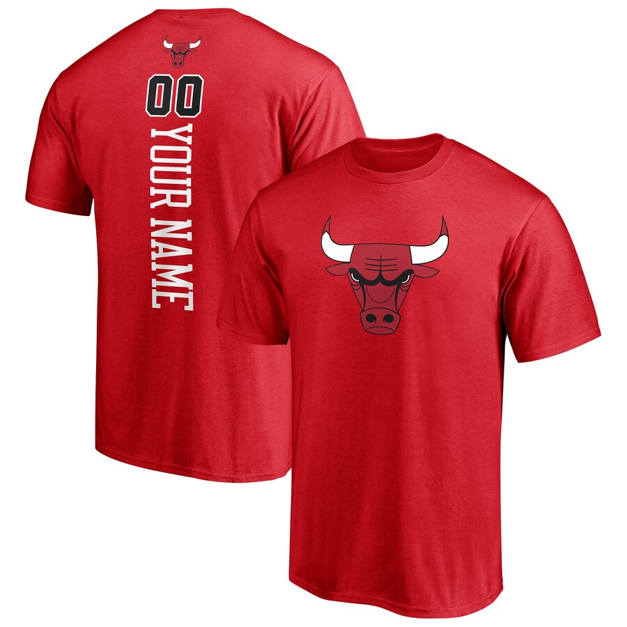 Men's Chicago Bulls Red Playmaker Personalized Name & Number T-Shirt - U-jersey