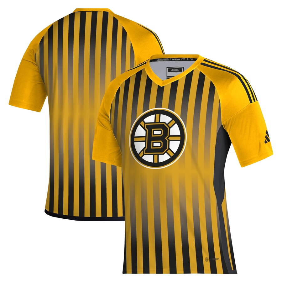 Men's Boston Bruins adidas Gold AEROREADY Raglan Soccer Top - U-jersey