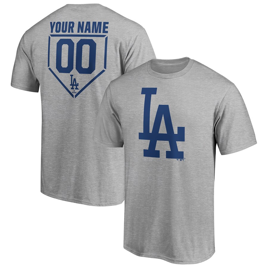 Men's Los Angeles Dodgers Heathered Gray Personalized RBI Logo T-Shirt - U-jersey
