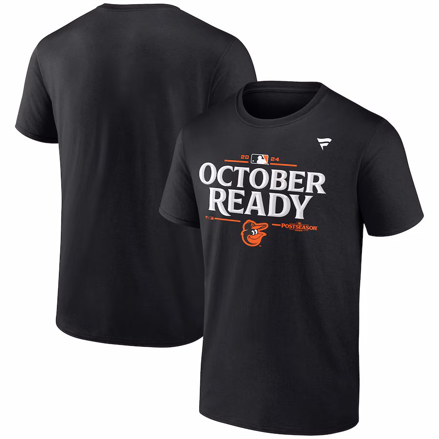 Men's Baltimore Orioles Fanatics Black 2024 MLB Postseason Locker Room T-Shirt - U-jersey