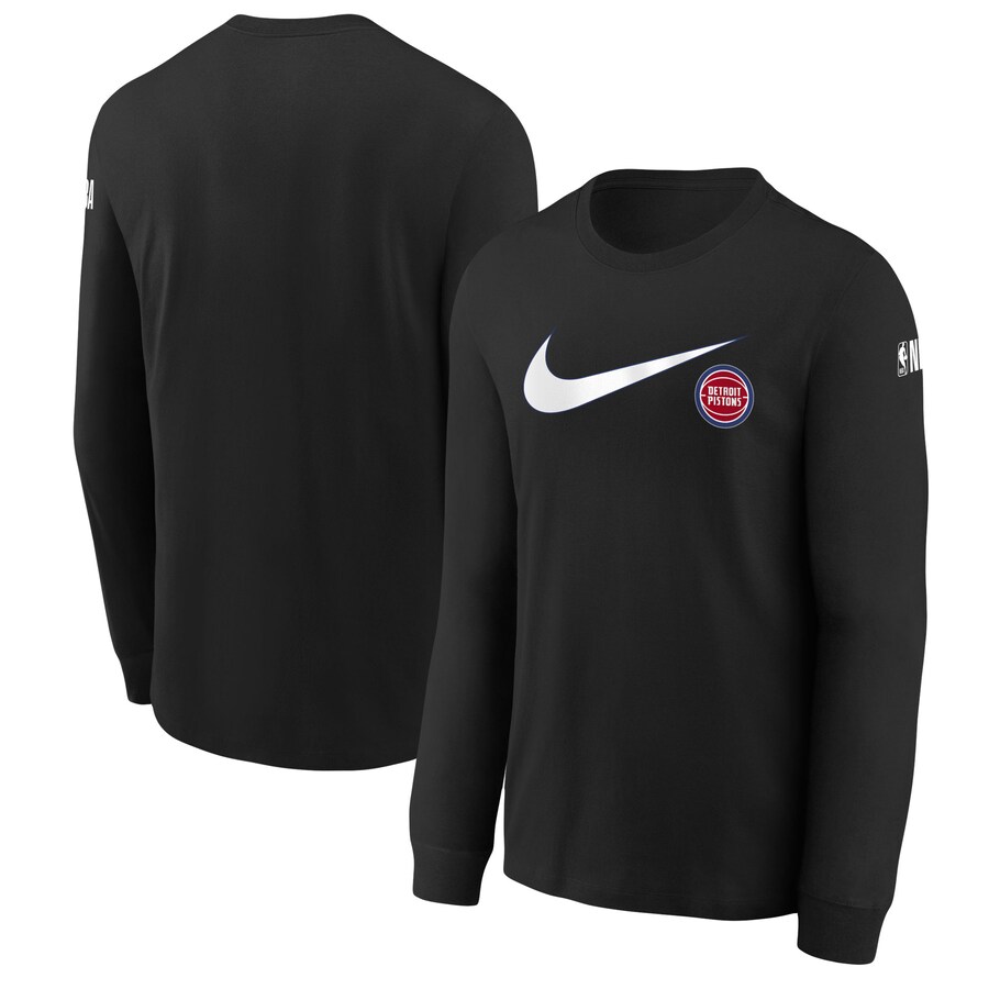 Youth Detroit Pistons Nike Black Swoosh Long Sleeve T-Shirt - U-jersey