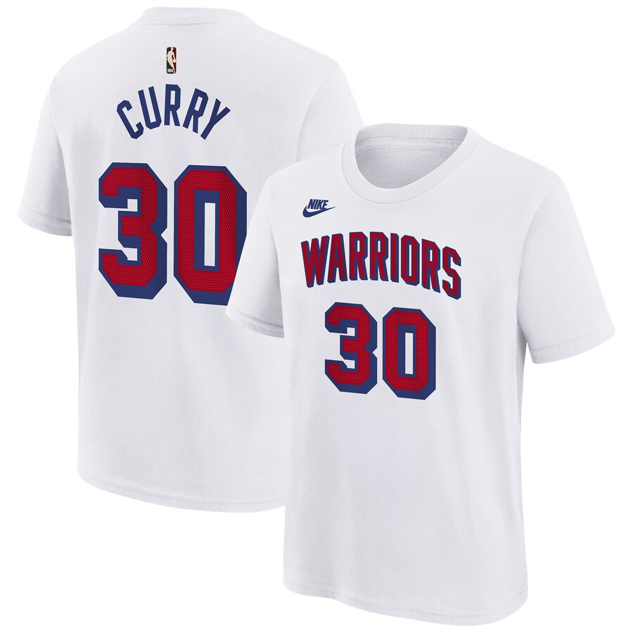 Youth Golden State Warriors Stephen Curry Nike White Classic Edition Name & Number T-Shirt - U-jersey