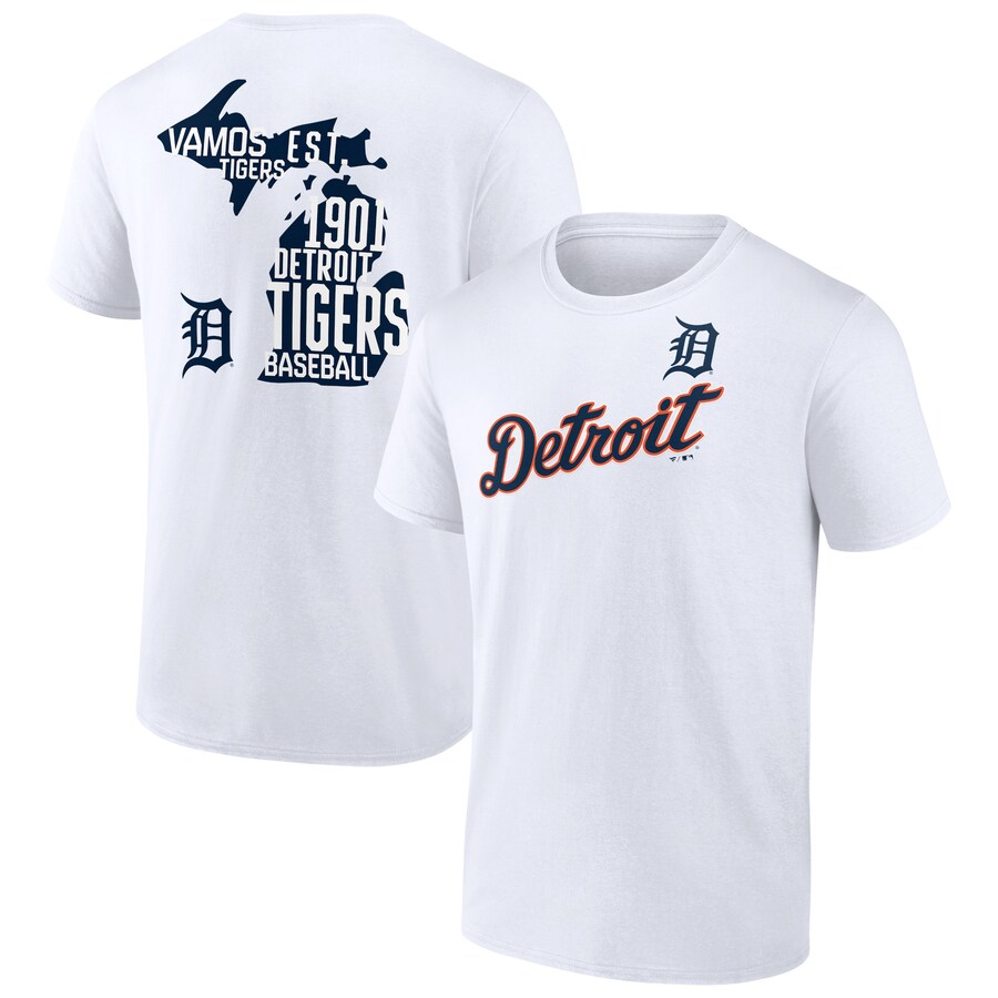 Men's Detroit Tigers White Team Hot Shot T-Shirt - U-jersey