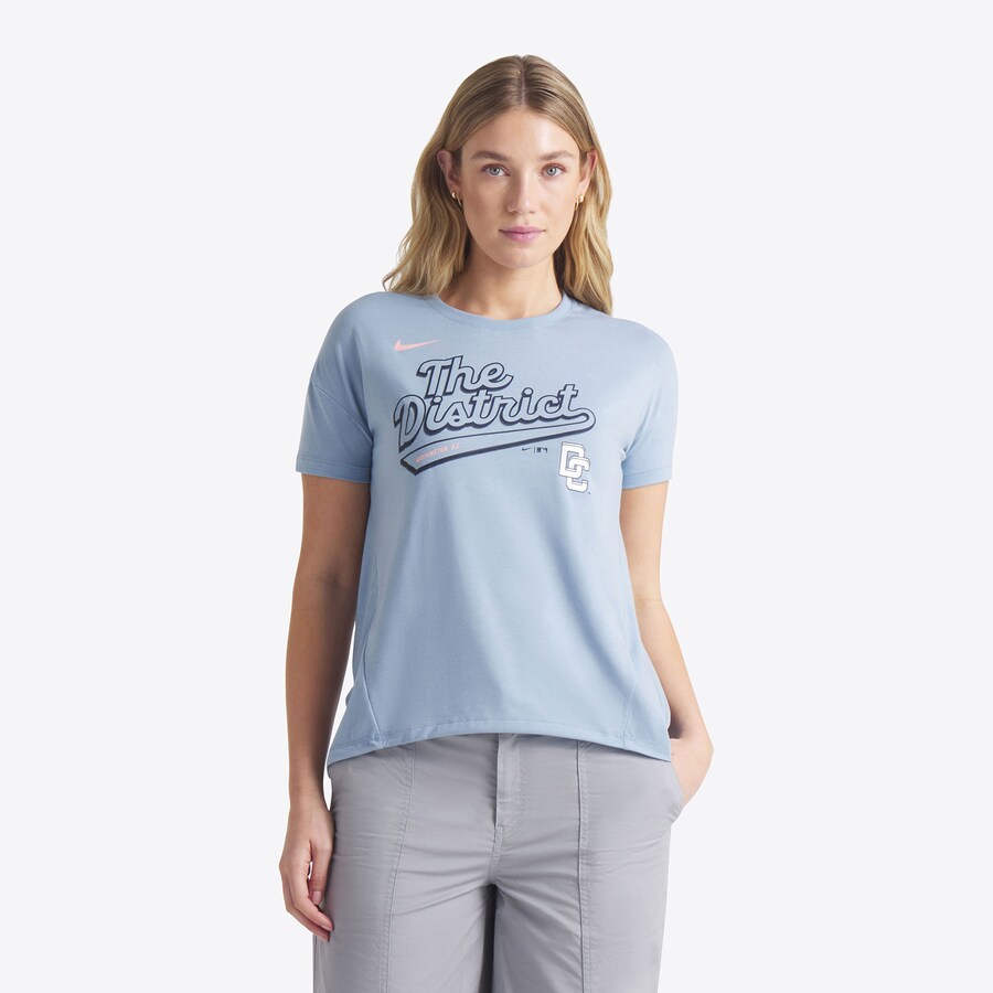 Women's Washington Nationals Nike Blue 2025 City Connect Flowy Fashion Tri-Blend Performance T-Shirt - U-jersey