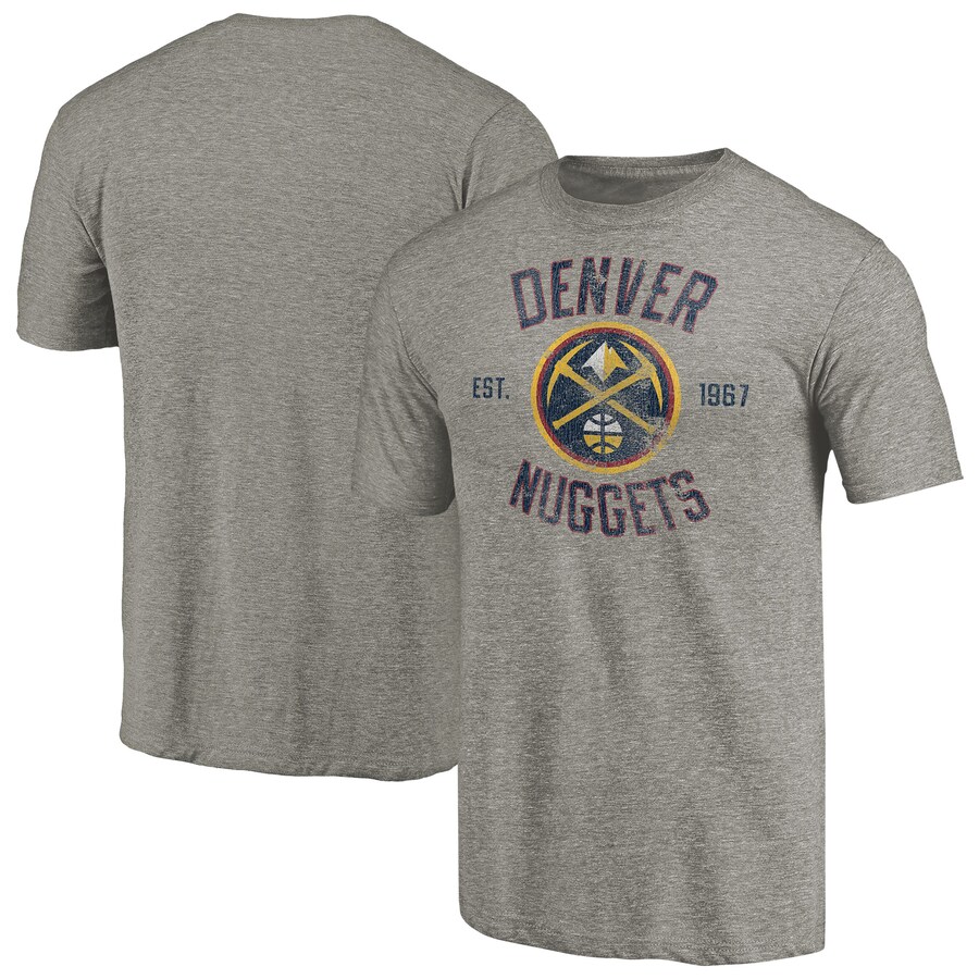 Men's Denver Nuggets Gray Team Heritage Tri-Blend T-Shirt - U-jersey