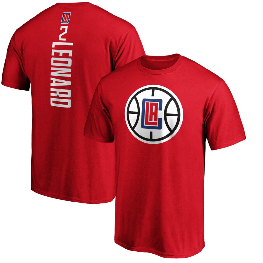Men's LA Clippers Kawhi Leonard Fanatics Red Team Playmaker Name & Number T-Shirt - U-jersey
