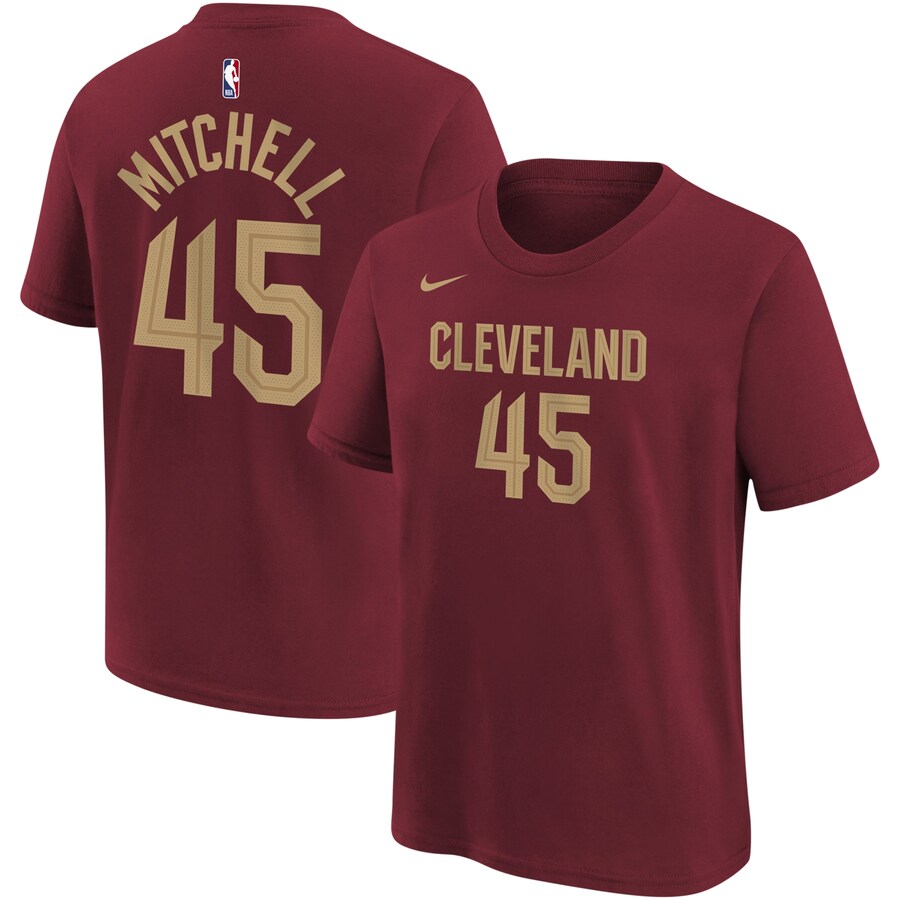 Youth Cleveland Cavaliers Donovan Mitchell Nike Wine Icon Edition Name & Number T-Shirt - U-jersey