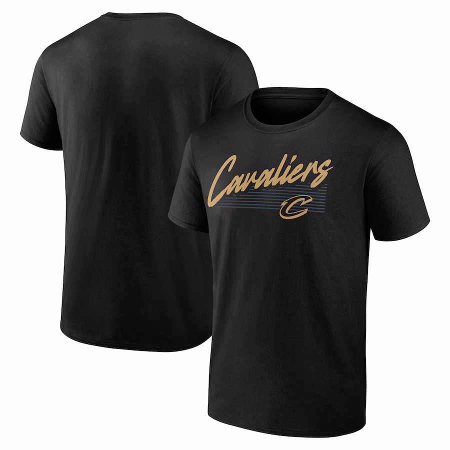 Men's Cleveland Cavaliers Black Color Block Slant T-Shirt - U-jersey