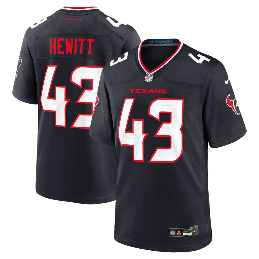 Men's Houston Texans Neville Hewitt Nike Navy Team Game Jersey - U-jersey