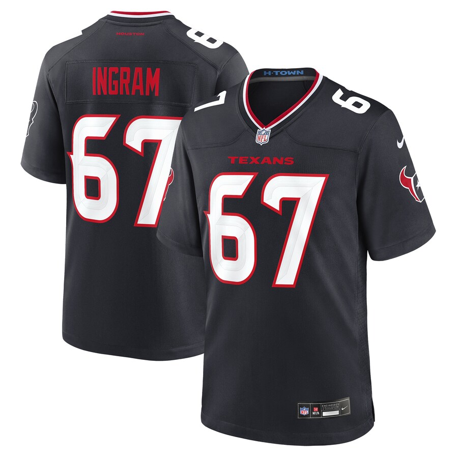 Men's Houston Texans Ed Ingram Nike Navy Team Game Jersey - U-jersey