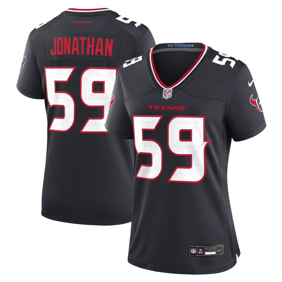 Women's Houston Texans Kingsley Jonathan Nike Navy Team Game Jersey - U-jersey