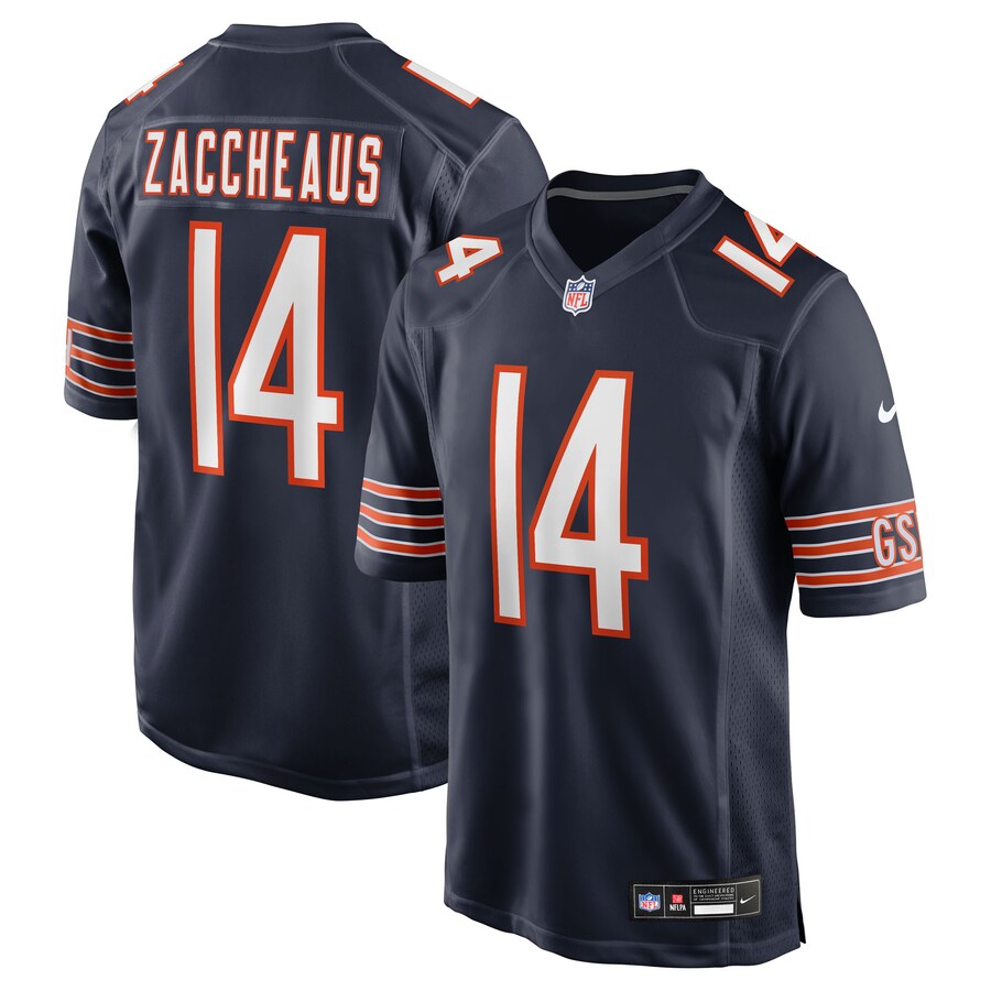 Men's Chicago Bears Olamide Zaccheaus Nike Navy Team Game Jersey - U-jersey