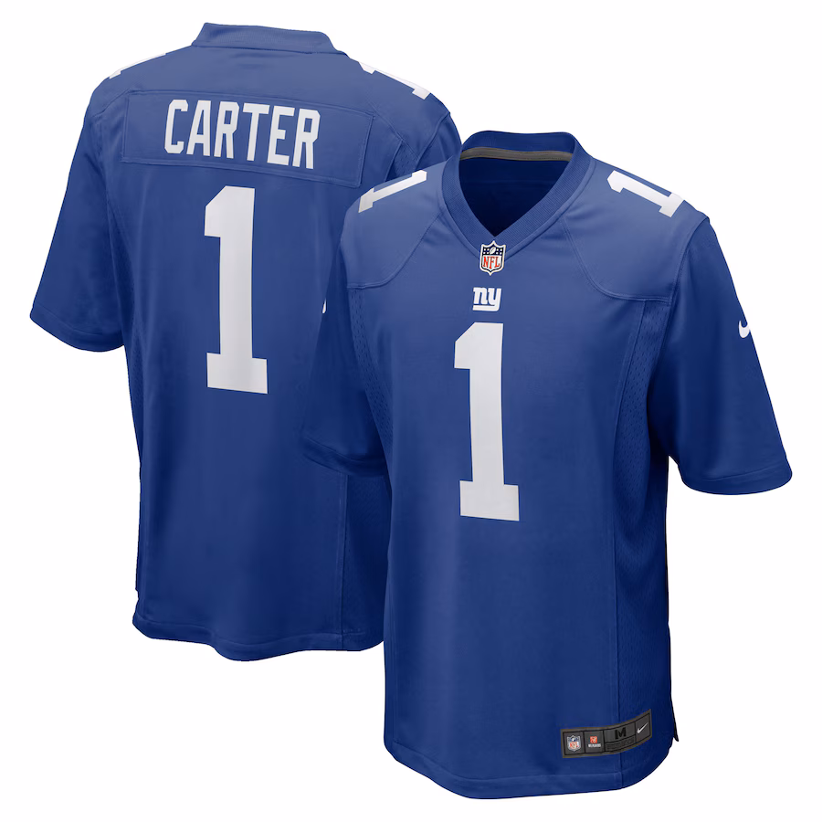 Men's New York Giants Abdul Carter Nike Royal 2025 NFL Draft First Round Pick Game Jersey - U-jersey