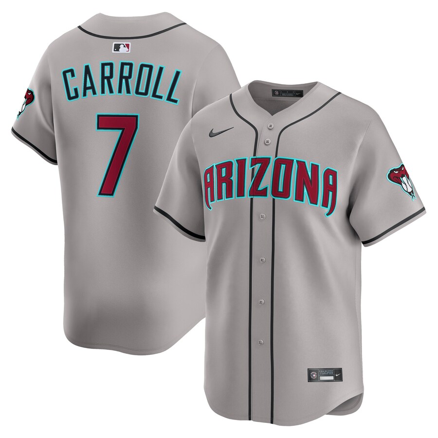 Men's Arizona Diamondbacks Corbin Carroll Nike Gray Road Limited Player Jersey - U-jersey