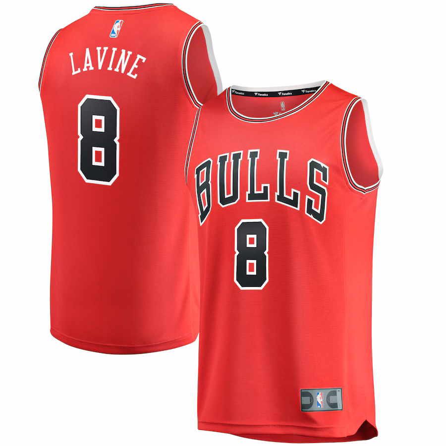 Men's Chicago Bulls Zach LaVine Fanatics Red Fast Break Replica Jersey - Icon Edition - U-jersey