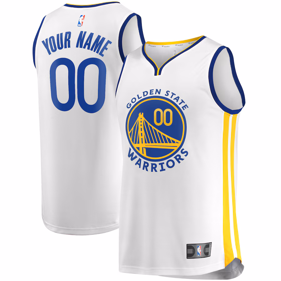 Men's Golden State Warriors Fanatics White Fast Break Custom Replica Jersey - Association Edition - U-jersey