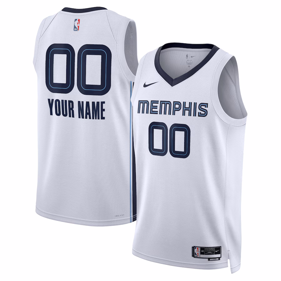 Unisex Memphis Grizzlies Nike White Swingman Custom Jersey - Association Edition - U-jersey