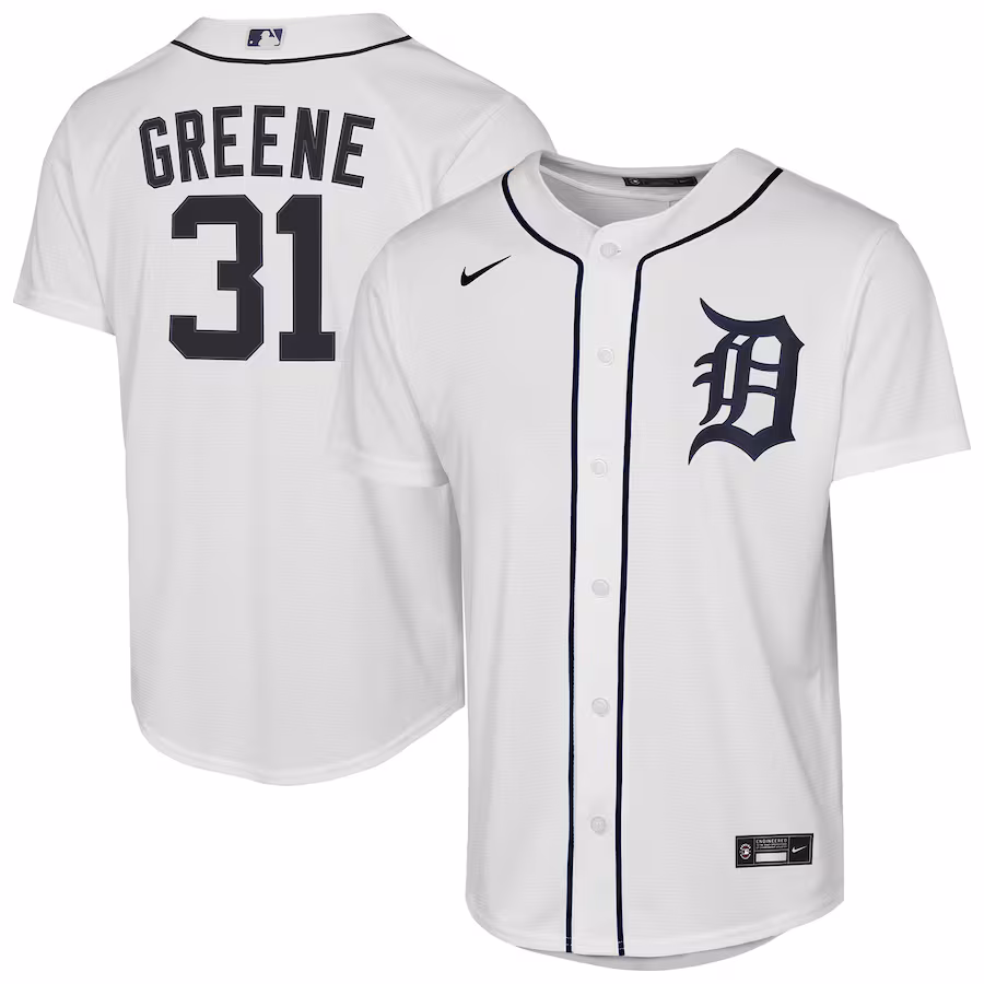 Youth Detroit Tigers Riley Greene Nike White Home Replica Player Jersey - U-jersey