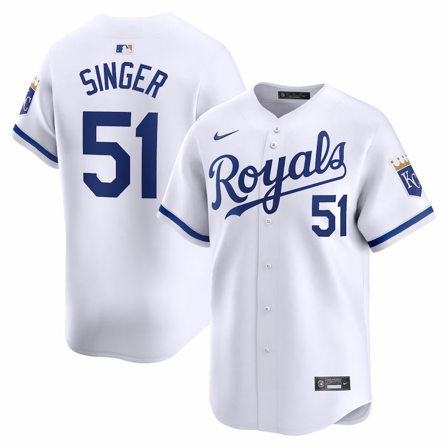 Men's Kansas City Royals Brady Singer Nike White Home Limited Player Jersey - U-jersey