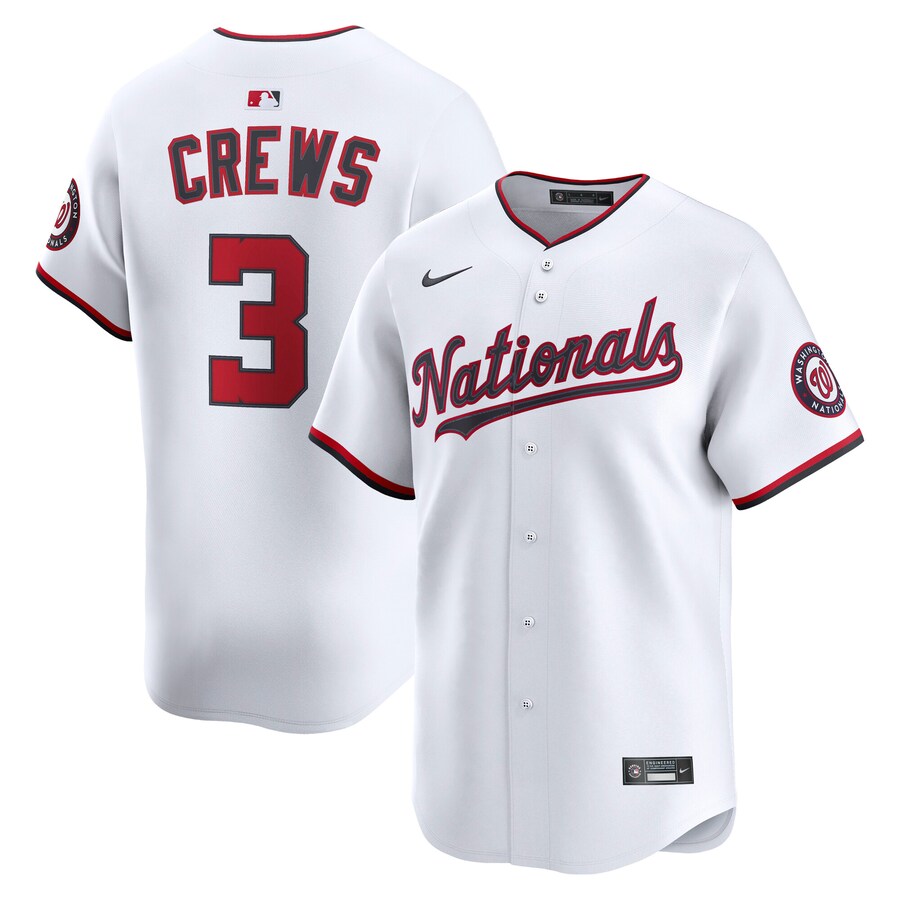 Men's Washington Nationals Dylan Crews Nike White Alternate Limited Player Jersey - U-jersey
