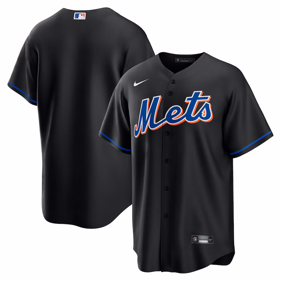 Men's New York Mets Nike Black 2022 Alternate Replica Team Jersey - U-jersey