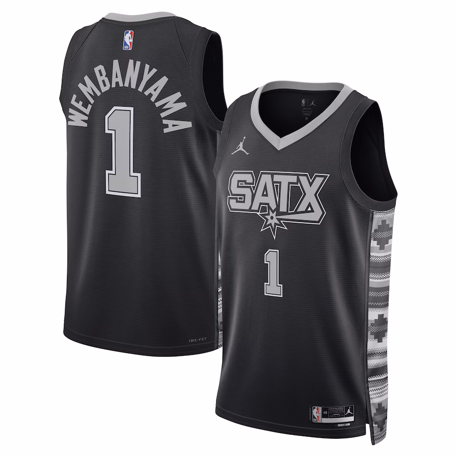 Unisex San Antonio Spurs Victor Wembanyama Jordan Brand Black Swingman Jersey - Statement Edition - U-jersey
