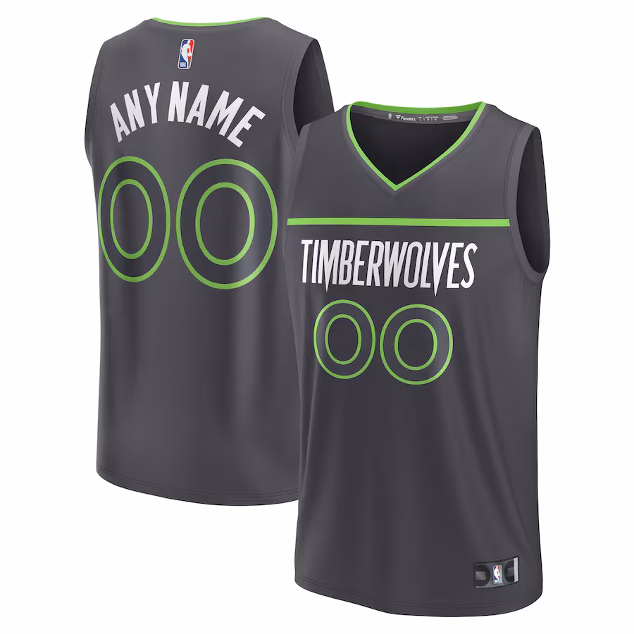 Men's Minnesota Timberwolves Fanatics Black Custom Fast Break Jersey - Statement Edition - U-jersey