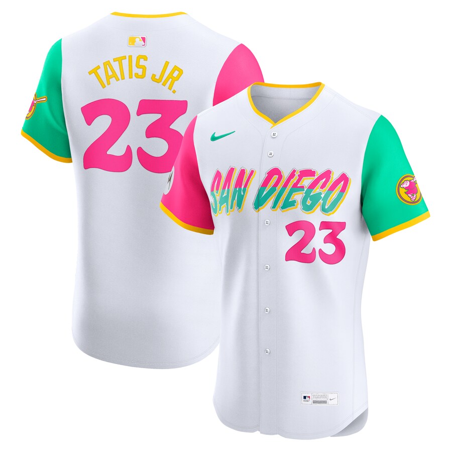 Men's San Diego Padres Fernando Tatis Jr. Nike White City Connect Sponsor Patch Elite Player Jersey - U-jersey