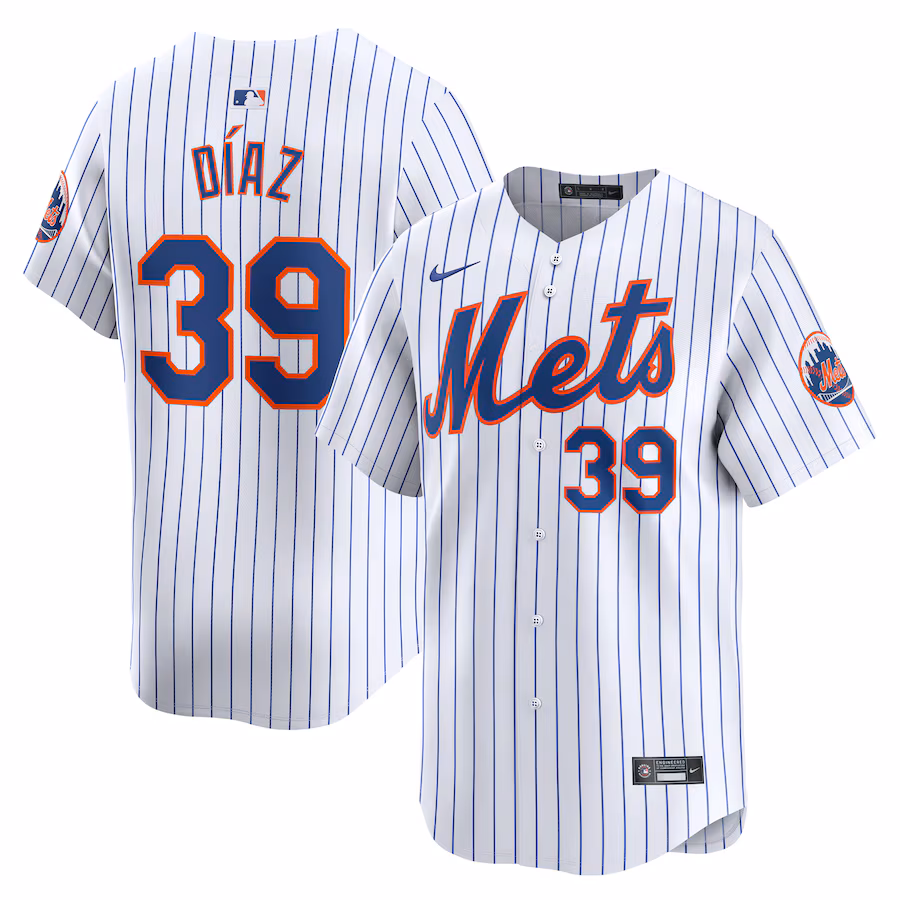 Men's New York Mets Edwin Diaz Nike White Home Limited Player Jersey - U-jersey