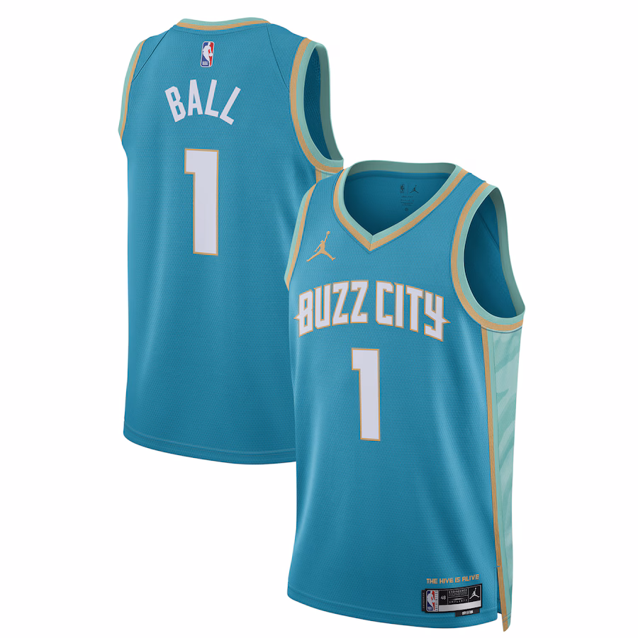 Unisex Charlotte Hornets LaMelo Ball Jordan Brand Teal 2023/24 Swingman Jersey - City Edition - U-jersey