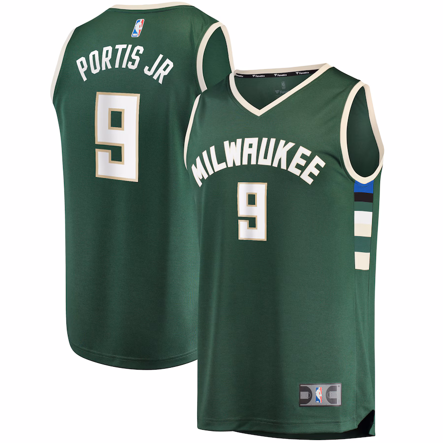 Men's Milwaukee Bucks Bobby Portis Fanatics Green Fast Break Replica Jersey - Icon Edition - U-jersey