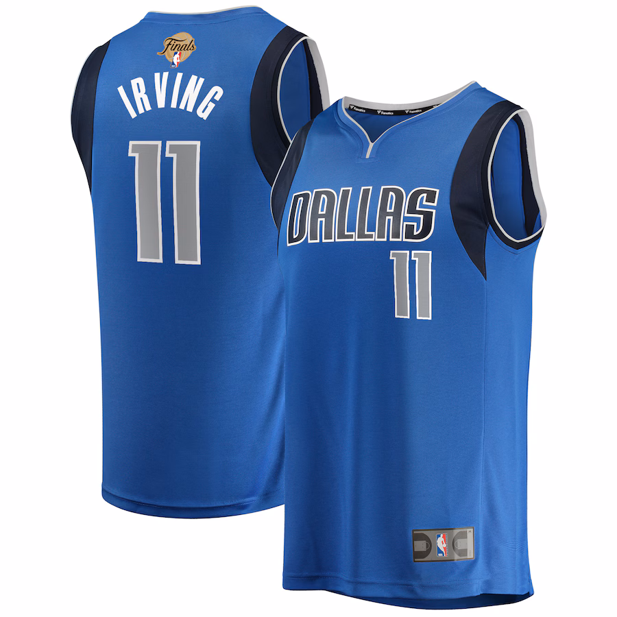 Youth Dallas Mavericks Kyrie Irving Fanatics Blue 2024 NBA Finals Fast Break Replica Player Jersey - Icon Edition - U-jersey