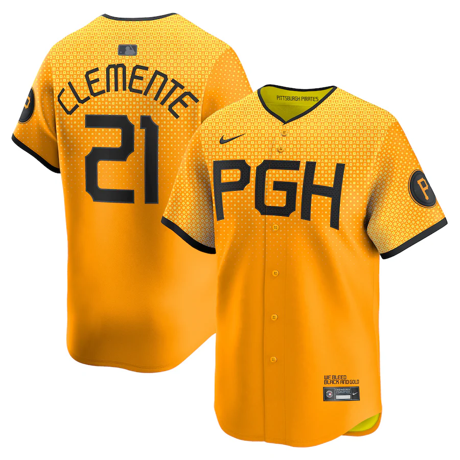Men's Pittsburgh Pirates Roberto Clemente Nike Gold City Connect Limited Player Jersey - U-jersey